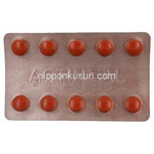 アクティヒール,ブロメライン 90 mg/トリプシン 48 mg/ルトシド 100 mg, 製造元：Macleods Pharmaceuticals Pvt Ltd, シート表面