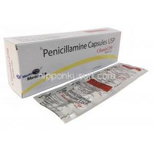 シラミン 250, ペニシラミン 250mg,カプセル, 製造元：Panacea Biotec, 箱, シート