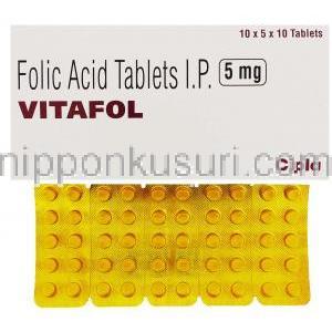 ビタフォル Vitafol 葉酸  5mg 錠 (Cipla)