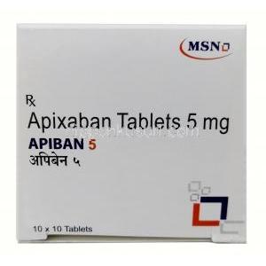 アピバン,アピキサバン 5mg, 製造元：MSN Laboratories, 箱側面