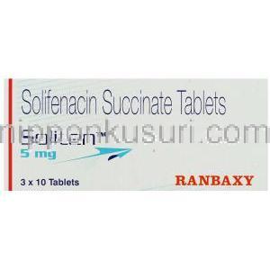 ソリフェナシン（ベシケアジェネリック）, ソリテン Soliten,  10mg 錠 (Ranbaxy) 箱