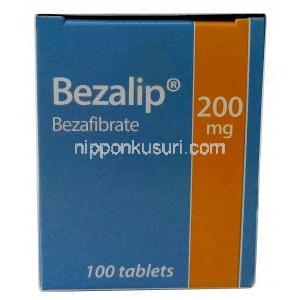 ベザリップ , ベザフィブラート 200mg, 製造元：Teva UK, 箱側面(2)