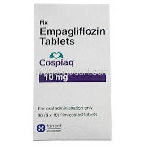 コスピアク,エンパグリフロジン 10mg, 製造元：Torrent Pharmaceuticals Ltd,箱表面