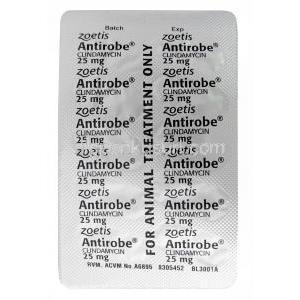 アンチローブ 犬猫用,, クリンダマイシン 25 mg, 製造元：Zoetis Australia, シート情報,