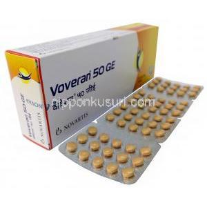 ボベラン 50 GE, ジクロフェナク 50mg, 90錠, 製造元：Novartis India,箱, シート