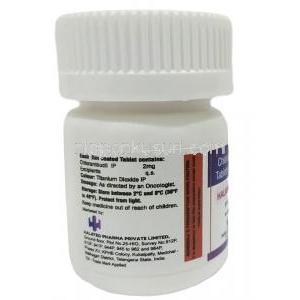 ハルケラン 2,クロラムブシル 2mg, 30錠, 製造元：Halsted Pharma, ボトル情報