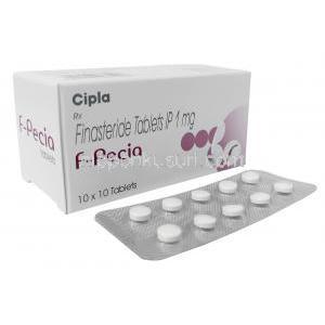 エフぺシア,フィナステリド 1mg, 製造元：Cipla, 箱, シート