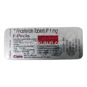 エフぺシア,フィナステリド 1mg, 製造元：Cipla, シート情報