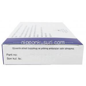 パキシル, パロキセチン 20 mg, 製造元：GSK, 箱側面