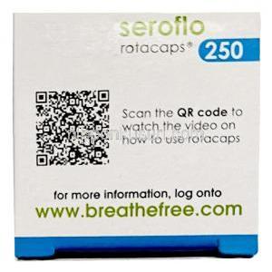 セロフロ, サルメテロール 50 mcg/ プロピオン酸フルチカゾン 250 mcg, 吸入カプセル, 30カプセル, 製造元:Cipla, 箱情報