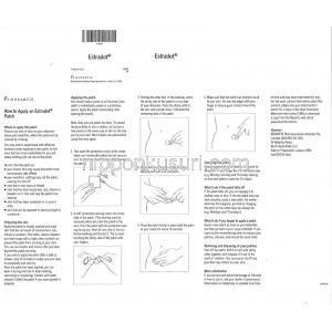 エストラドット 経皮吸収パッチ, エストラジオール,25mcg／日,製造元： Novartis, 使用説明書