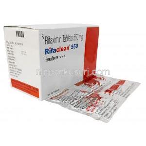 リファクリーン 550, リファキシミン,  550 mg, 製造元：Emcure Pharmaceuticals Ltd, 箱, シート