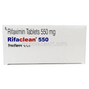 リファクリーン 550, リファキシミン,  550 mg, 製造元：Emcure Pharmaceuticals Ltd, 箱上面