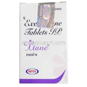 エクスタン, エキセメスタン 25 mg, 製造元：Natco Pharma, 箱表面