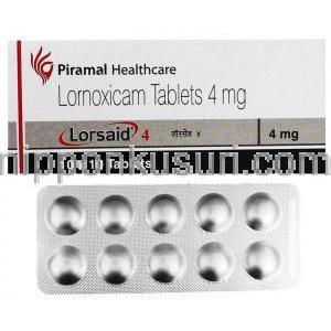 ロルノキシカム（ロルカムジェネリック）, Lorsaid, 4MG 錠 (Piramal)