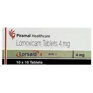 ロルノキシカム（ロルカムジェネリック）, Lorsaid, 4MG 錠 (Piramal) 箱