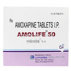 アモライフ,アモキサピン 50mg, 製造元：La Pharma, 箱表面