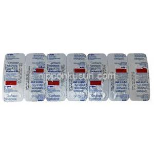 シプロックス, シプロフロキサシン 250 mg, 製造元：Cipla,シート情報