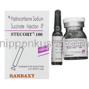 ステコート Stecort , ソル・コーテフ ジェネリック, ヒドロコルチゾン 100mg 注射 （Ranbaxy）