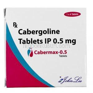 カバーマックス 0.5, カベルゴリン 0.5mg, 4錠, 製造元：John Lee, 箱表面