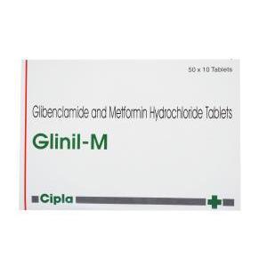 Glinil-M, グルコバンス ジェネリック,  グリベンクラミド / メトホルミン 配合 錠, 箱表面