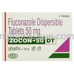 フルコナゾール（ジフルカン ジェネリック） ,　Zocon, 50MG 錠  (FDC) 箱