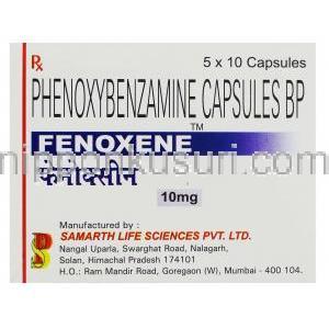 フェノキシベンザミン(Dibenzyline Generic), Fenoxenem, 10mg　カプセル (Samarth Life Sciences) 箱