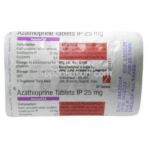 アゾラン, アザチオプリン25mg ,製造元：RPG Life Sciences, シート情報