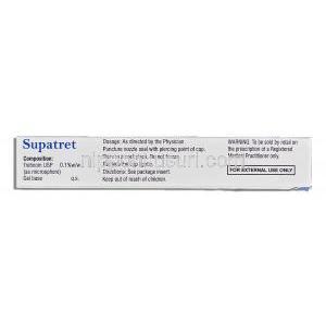 スパトレット水性ジェル,トレチノイン 微粒子ジェル 0.1%,  微粒子ジェル 20g, 製造元：Sun Pharma, 箱情報