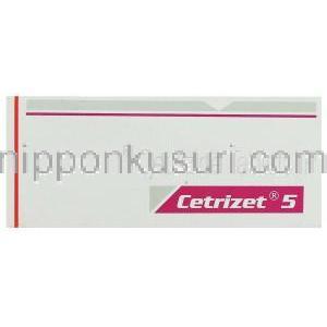 セチリジン（ジルテックジェネリック）, セトリゼット Cetrizet 5mg 箱 (Sun Pharma) 箱