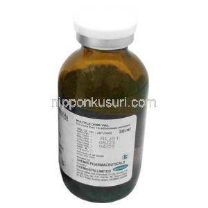 プロケン注射, リドカイン 2%,注射液 30mL, 製造元：Themis Pharmaceuticals, ボトル情報