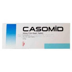 カソミド, ビカルタミド 50mg, 製造元：Oncomed Pharmacy, 箱表面