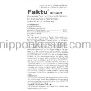 ポリクレスレン / シンコカイン塩酸塩, Faktu, 15gm  軟膏 (Ranbaxy) 情報シート3