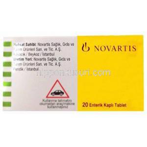 ボルタレン,ジクロフェナク ナトリウム 50mg, 製造元：Novartis, 箱裏面