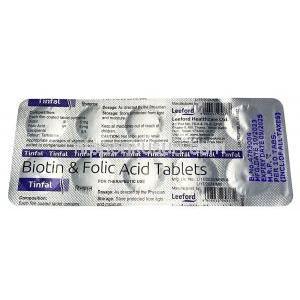 ティンファル, ビオチン 5mg/ 葉酸 5mg,製造元： Leeford Healthcare Ltd,シート情報