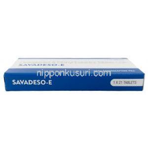 サバデソ E,デソゲストレル 0.15mg/  エチニルエストラジオール 0.03mg, 21 錠,　製造元：Sava Healthcare, 箱底面-2