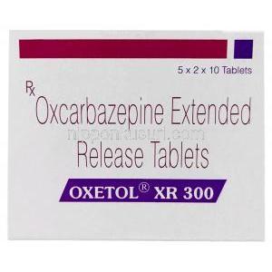 オクセトル XR 300, オクスカルバゼピン 300 mg, 製造元：Sun Pharmaceutical Industries Ltd, 箱表面