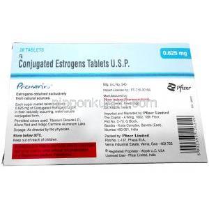 プレマリン,結合型エストロゲン  0.625mg, 28錠, 製造元：Pfizer, 箱情報 (新包装 )