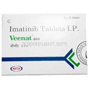 ビーナット 400,イマチニブ 400mg,錠剤, 製造元:Natco Pharma, 箱表面