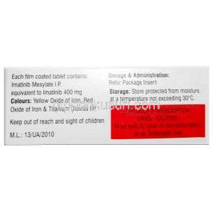 ビーナット 400,イマチニブ 400mg,錠剤, 製造元:Natco Pharma, 箱情報,成分, 保管方法