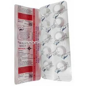 MPヒール, メチルプレドニゾロン 8 mg,製造元:Healing Pharma India Pvt Ltd, シート表面, シート裏面