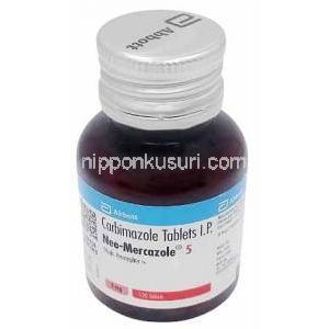 ネオメルカゾール, カルビマゾール 5 mg, 130 錠, 製造元：Abbott, ボトル