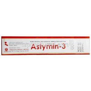 アスティミン3注射液, 注射液 20mL,製造元：Tablets India Limited, 箱情報