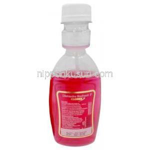 クロヘックス マウスウォッシュ, グルコン酸クロルヘキシジン 0.2%, マウスウォッシュ 150mL, 製造元：Dr Reddy's Laboratories, ボトル情報