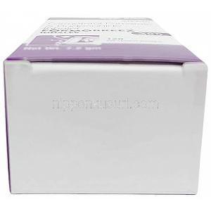 ホルモブリーズ インヘラー, ホルモテロール 6mcg/ ブデソニド 200mcg, インヘラー (吸入剤 + 吸入器, フロンガス不使用), 120回分, 製造元：Sava  Healthcare, 箱底面