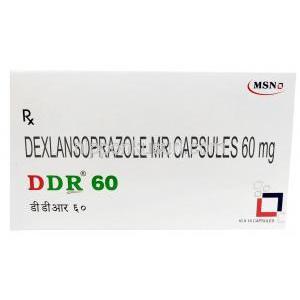 DDR MR, デクスランソプラゾール 60mg, カプセル (徐放性), 製造元：MSN Laboratories,箱表面