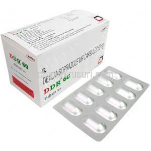DDR MR, デクスランソプラゾール 60mg, カプセル (徐放性), 製造元：MSN Laboratories,箱, シート