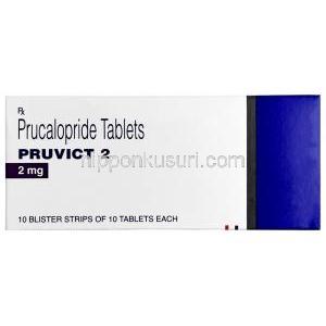 プルビクト 2, プルカロプリド 2 mg, 製造元：Torrent Pharma, 箱表面