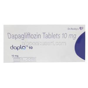 ダプロ, ダパグリフロジン 10mg, 製造元：Dr Reddy's Laboratories Ltd, 箱表面