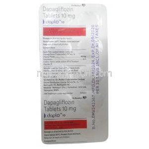 ダプロ, ダパグリフロジン 10mg, 製造元：Dr Reddy's Laboratories Ltd, シート情報